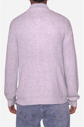 Basic - Half Zip Strik - Light Grey